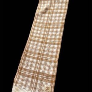 Timberland Orange and Cream Checkered Scarf